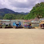 Tricycles waiting at Guijalo port, Caramoan