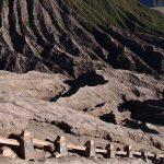 Climbing the stairs to Mt. Bromo's crater in Indonesia
