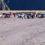 Climbing to the crater of Mt. Bromo in Indonesia