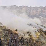 Sulfur Collection at Kawah Ijen in Indonesia