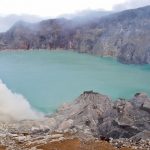 Crater of Kawah Ijen in Indonesia