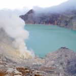 Crater of Kawah Ijen in Indonesia