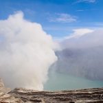 Crater of Kawah Ijen in Indonesia