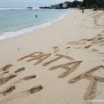 Of course, I needed to do my sand writing at Patar White Sand Beach