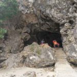 The cave cuts through Cuenco Island leading to the cliff diving platform