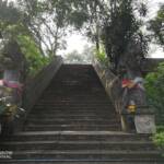 Stone stairs with snake head statues on both ends