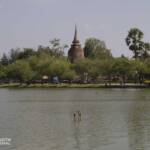 Chedi viewed from across a lake