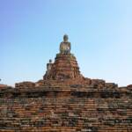 Buddha statues seated on pedestals