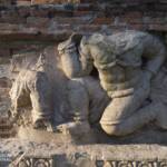 Ancient temple ruins wall carvings