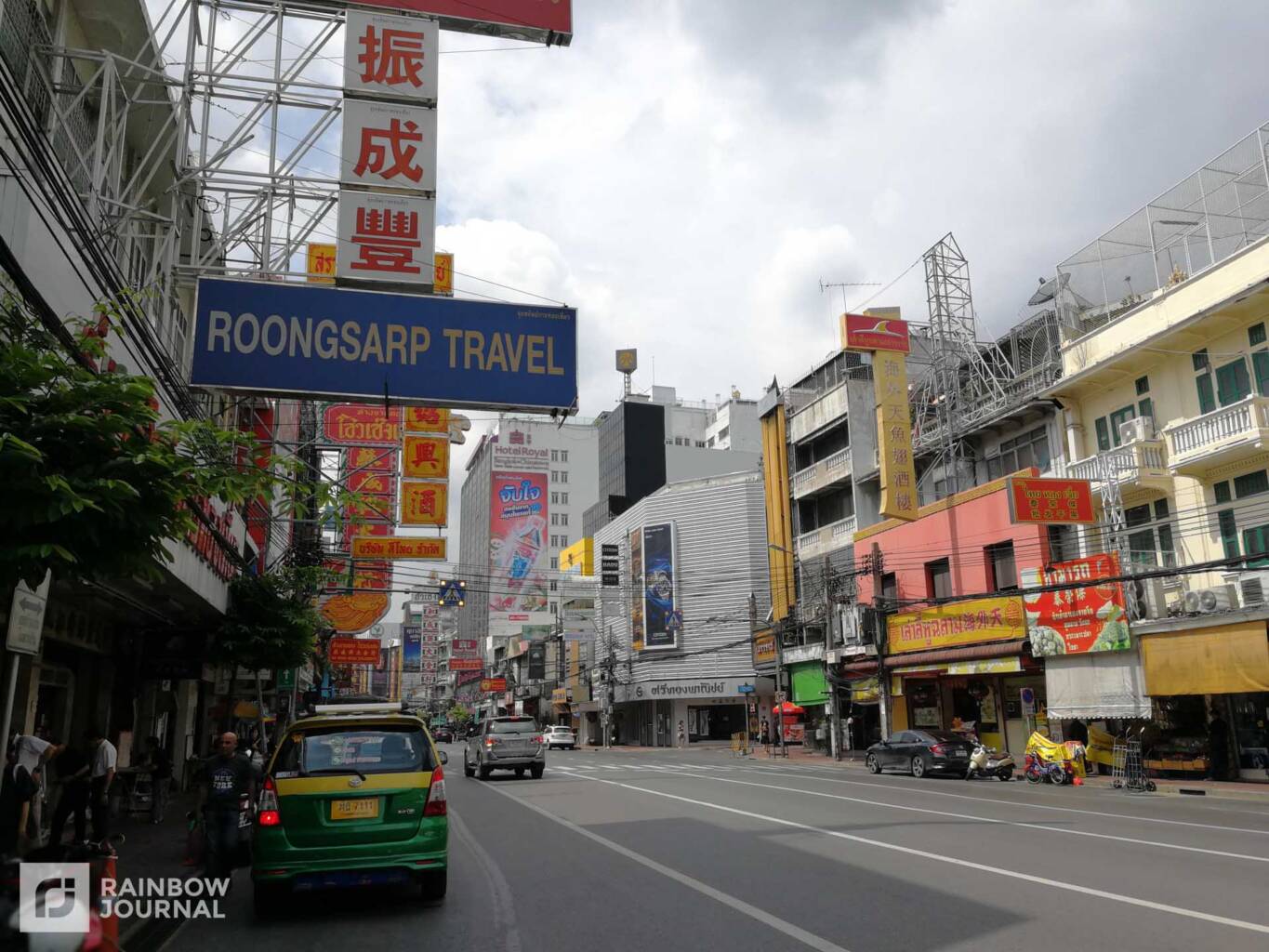 Street line with buildings